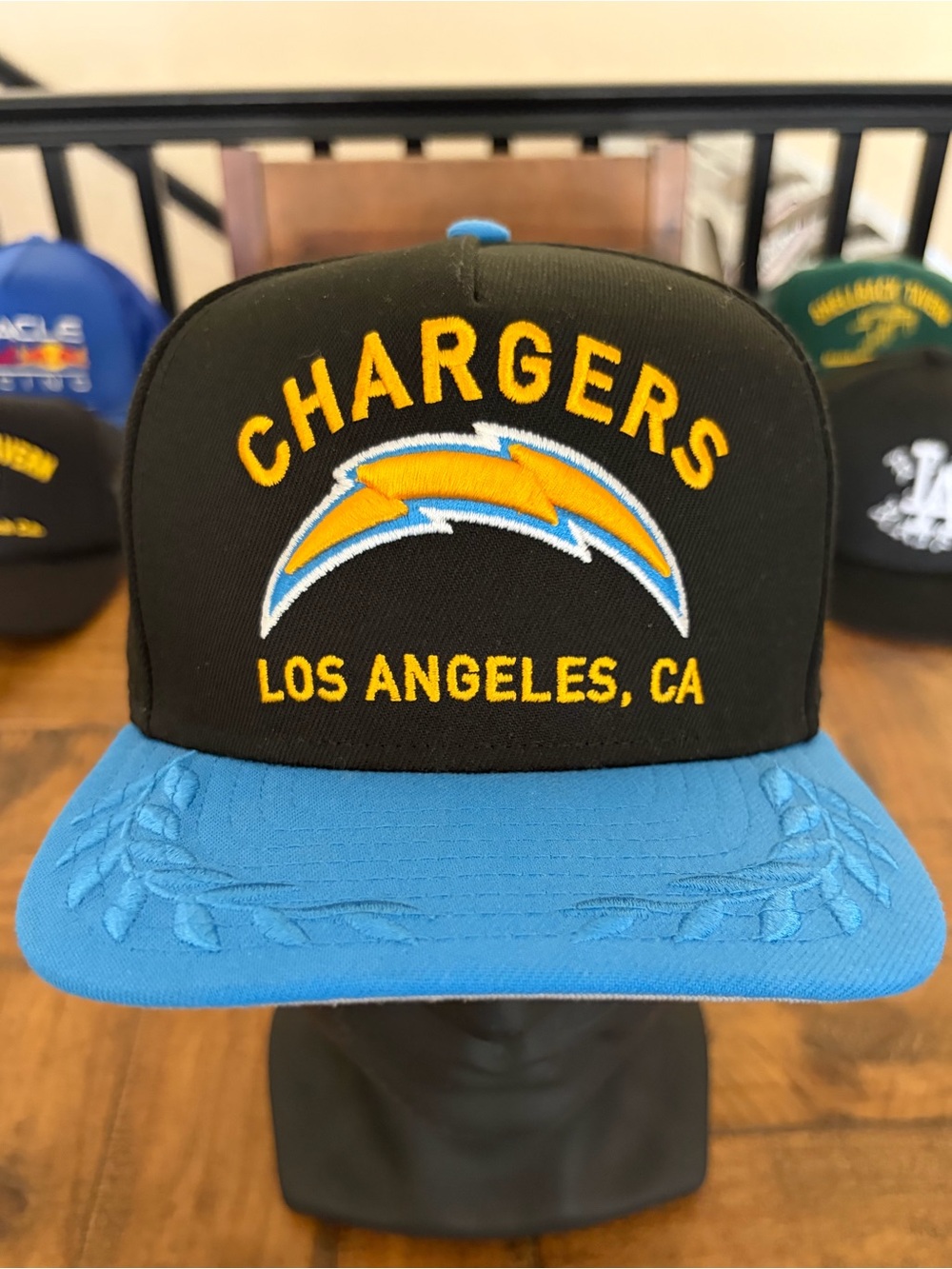 New Era Los Angeles Chargers Black & Powder Blue Snapback Hat